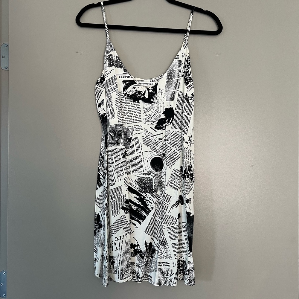 Reformation Newspaper Graphic Print Dress